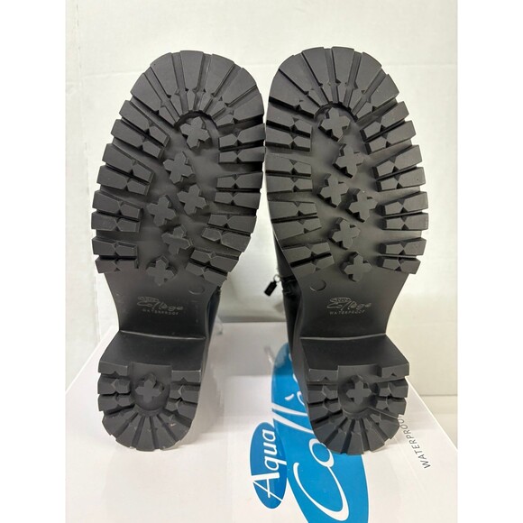 AQUA COLLEGE Womens Black Platform Raine Round Toe Block Heel Chelsea Boots 9.5M - Picture 6 of 6